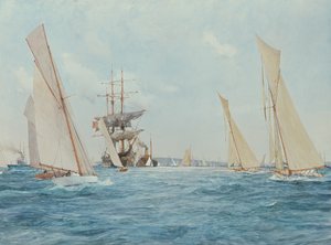 Et Yacht Race af Charles Edward Dixon