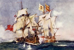 Ansons centurion tager den spanske galleon Nuestra Senora de Cabadonga, 1743