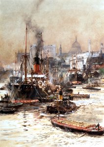 Themsen nedenfor St Pauls af Charles Edward Dixon