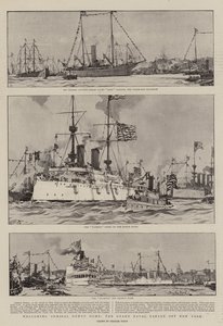 Indbydende Admiral Dewey Home, Grand Naval Parade ud for New York