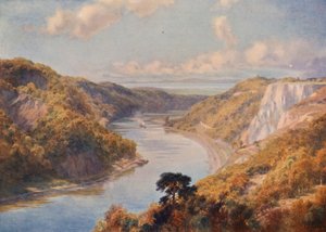 Avon ved Bristol (farvelitografi)