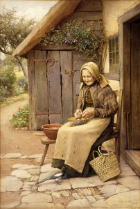 En finfjeret ven (w/c på papir) af Charles Edward Wilson