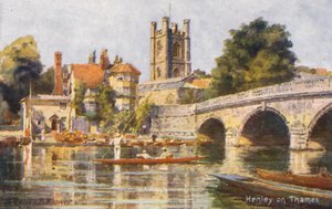 Themsen: Henley on Thames (farvelitografi) af Charles Edwin Flower
