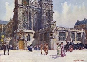 Westminster Abbey, hvor kong Edward VII og dronning Alexandra steg af af Charles Edwin Flower