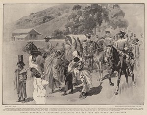 Hindoo-flygtninge i Ladysmith, hvor mænd og kvinder og børn adskilles af Charles Edwin Fripp