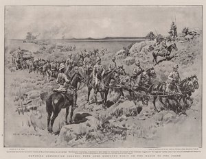 Howitzer-ammunitionssøjler med Lord Roberts styrke på frontmarchen