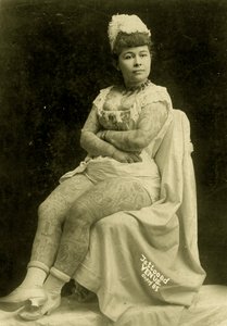 Portræt af Annie Howard, Den tatoverede dame, ca. 1903