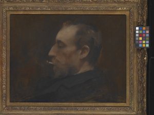 Portræt af en mand (olie på træ) af Charles Emile Auguste Carolus Duran