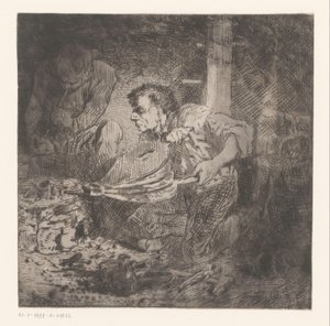 Smed med bælg af Charles Emile Jacque (attributed to)