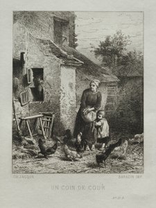 Et Hjørne af Værftet af Charles Emile Jacque