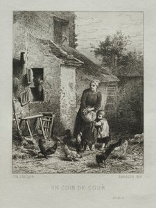 Et Hjørne af Værftet. af Charles Emile Jacque