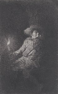 En mand i en hule, 1842. af Charles Emile Jacque