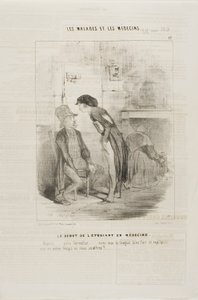 En medicinstuderende starter ud (plade 12) af Charles Emile Jacque