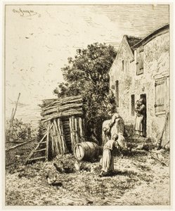 En rustik bolig af Charles Emile Jacque
