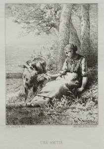Kærlighed. af Charles Emile Jacque