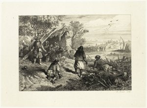 Et bagholdsangreb af Charles Emile Jacque