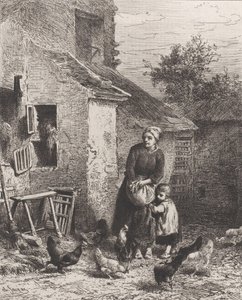 Hjørne af gården, 1864. af Charles Emile Jacque