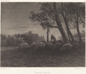 Poetisk Twilight af Charles Emile Jacque