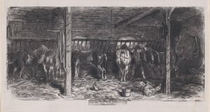 December fra Album of Rustic Subjects, 1859. af Charles Emile Jacque