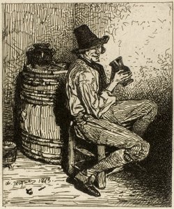 drikker af Charles Emile Jacque