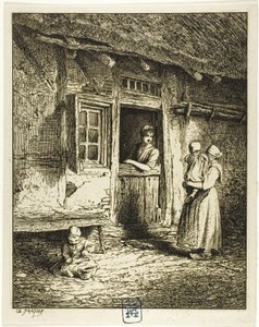 Indgang til en bondes hus af Charles Emile Jacque