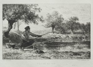 Fiskeri af Charles Emile Jacque