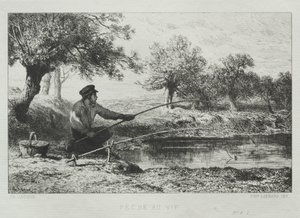 Fiskeri. af Charles Emile Jacque