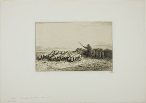 Svineflokke af Charles Emile Jacque