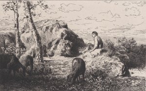 Den fortabte søn, ca. 1868. af Charles Emile Jacque