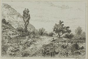 Landskab af Charles Emile Jacque