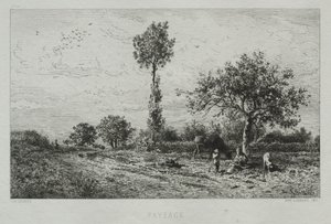 Landskab. af Charles Emile Jacque