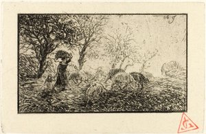 Landskab og dyr af Charles Emile Jacque