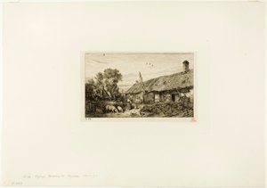 Landskab med Bondehjem af Charles Emile Jacque