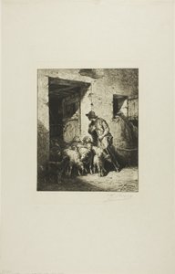 Lader fårene ud af Charles Emile Jacque