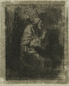 Munk ved bøn af Charles Emile Jacque