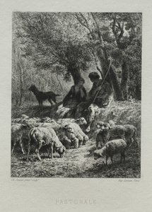Pastoral af Charles Emile Jacque