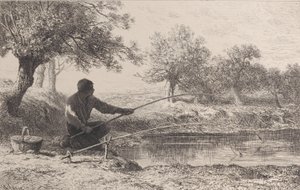 Agnfiskeri, 1864. af Charles Emile Jacque