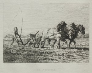 Pløjning. af Charles Emile Jacque
