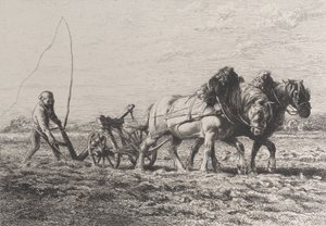 Pløjning, 1864. af Charles Emile Jacque