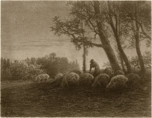 Poetisk tusmørke af Charles Emile Jacque
