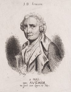 Portræt af J.B. Greuze, 1800-tallet. af Charles Emile Jacque
