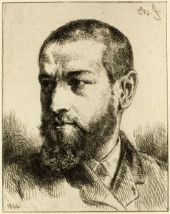 Portræt af J.J. Guiffrey af Charles Emile Jacque