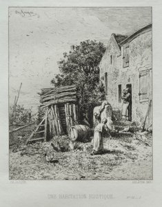 Rustikt hus af Charles Emile Jacque