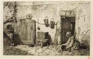Bryggeri tjenestepige af Charles Emile Jacque