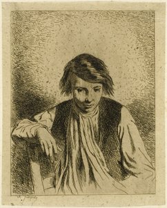 Siddende dreng af Charles Emile Jacque