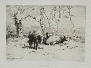 Får, 1868. af Charles Emile Jacque
