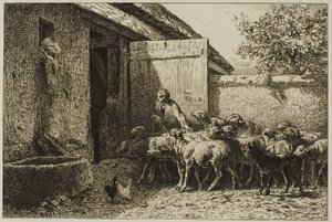 Hyrdinde af Charles Emile Jacque