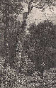 At skyde en skovsneppe, 1864. af Charles Emile Jacque