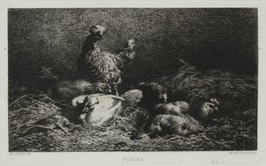Kyllingerne. af Charles Emile Jacque