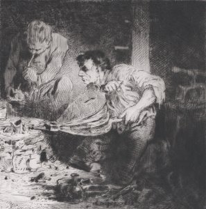 Falskmønterne, 1843. af Charles Emile Jacque